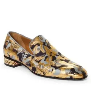 Christian Louboutin Dandy Chick Studded-Heel Jacquard Loafer Sz 41 Christian Louboutin Loafers Men main image 3